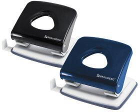 Дырокол металлический BRAUBERG &quot;PN-100M&quot;, до 30 листов, ассорти (синий/черный), 221277