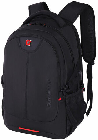 Рюкзак GERMANIUM UPGRADE универсальный, 3 отделения, отделение для ноутбука, USB-порт, "UP-3", черный, 47х33х21 см, 271667