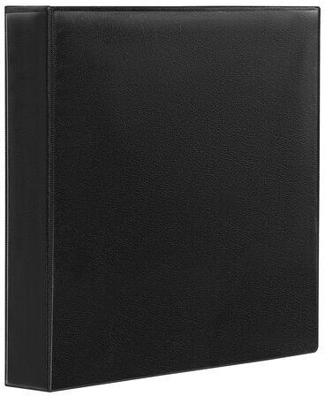 Папка на 4 кольцах с передним прозрачным карманом BRAUBERG, картон/ПВХ, 65 мм, черная, до 400 листов, 223534