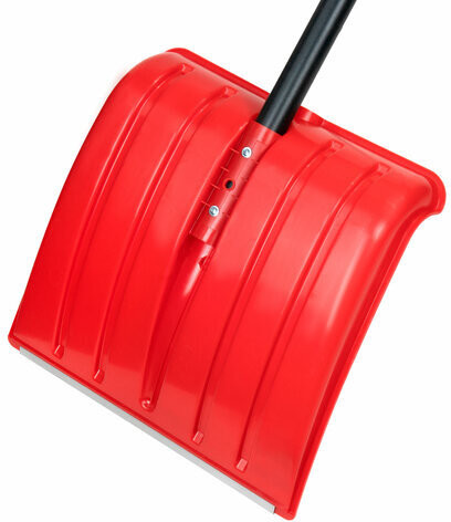 Лопата снеговая 38х36см "СНЕЖОК" алюминиевая планка СУПЕРПРОЧНАЯ, первичное сырье, черенок с V-образной ручкой, КРАСНАЯ, ГРАНДМАСТЕР, 700332