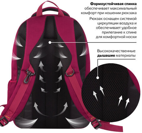 Рюкзак BRAUBERG для старшеклассников/студентов/молодежи, "Джерси", 27 литров, 46х31х14 см, 226347