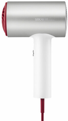 Фен SOOCAS H5, мощность 1800 Вт, 2 скорости, 4 температурных режима, ионизация, холодный воздух, серебристый