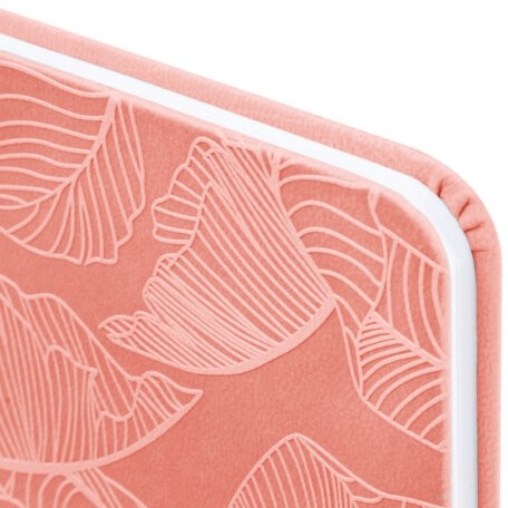 Еженедельник датированный 2026 МАЛЫЙ ФОРМАТ 95х155 мм, А6, BRAUBERG "Foliage", под кожу, розовый, 117199