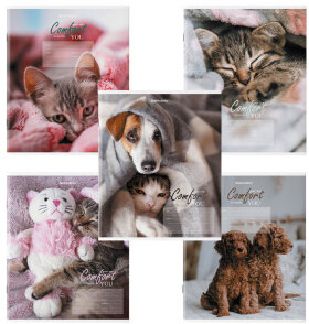 Тетрадь 24 л. BRAUBERG клетка, обложка картон, &quot;ПИТОМЦЫ&quot;, 106485