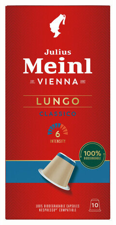 Кофе в капсулах JULIUS MEINL "Lungo Classico" для кофемашин Nespresso, 10 порций, 94031