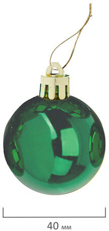 Шары елочные ЗОЛОТАЯ СКАЗКА, НАБОР 12 шт., пластик, 4 см, ЗЕЛЕНЫЕ, глянец, подвес, 591126