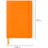 Блокнот А5 (148x218 мм), BRAUBERG "Metropolis Ultra", под кожу, 80 л., резинка, клетка, оранжевый, 111019