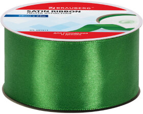 Лента атласная ширина 38 мм, длина 23 м, зеленая, BRAUBERG, 591511