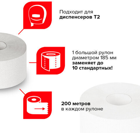 Бумага туалетная 200 м, LAIMA (T2), UNIVERSAL, 1-слойная, цвет натуральный, КОМПЛЕКТ 12 рулонов, 111334