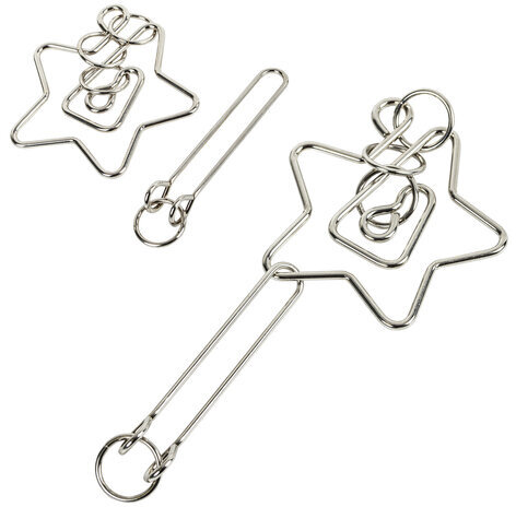 Головоломки металлические большие ЗОЛОТАЯ СКАЗКА, набор 6 штук, MEDIUM level, 664926