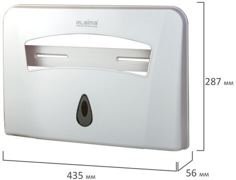 Диспенсер для покрытий на унитаз LAIMA PROFESSIONAL CLASSIC (Система V1) 1/2 сложения, белый, ABS-пластик, 601429