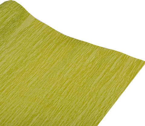 Бумага гофрированная/креповая, 110 г/м2, 50х250 см, желто-зеленая, в рулоне, ОСТРОВ СОКРОВИЩ, 112538