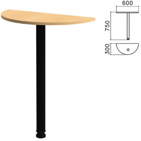 Стол приставной полукруг &quot;Канц&quot;, 600х300х750 мм, цвет бук невский (КОМПЛЕКТ)