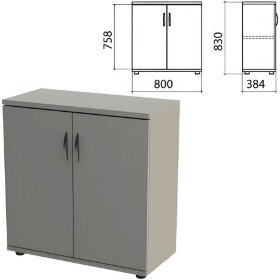 Шкаф закрытый &quot;Этюд&quot;, 800х384х830 мм, цвет серый (КОМПЛЕКТ)