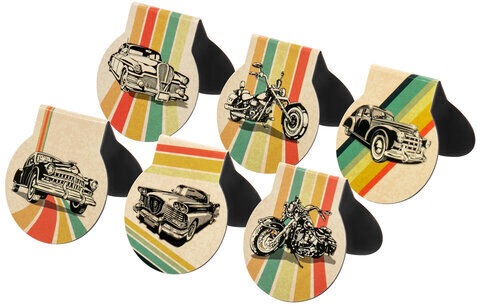 Закладки для книг МАГНИТНЫЕ, "AUTO", набор 6 шт., 32х28 мм, BRAUBERG, 113167