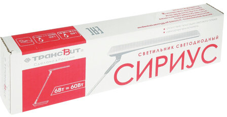 Светильник настольный "Сириус С16", на подставке, светодионый, 7 Вт, сенсорный выключатель, белый, высота 31 см