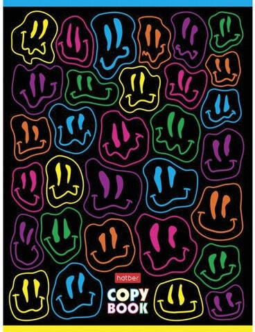 Тетрадь А5, 48 л., HATBER, скоба, клетка, обложка картон, "CrazyColor" (5 видов в спайке), 48Т5В1