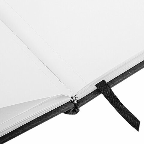 Скетчбук для графики и маркеров, "БРИСТОЛЬ" 200 г/м2, 140х210 мм, 32 л., КОЖЗАМ, BRAUBERG ART, Черный, 115099