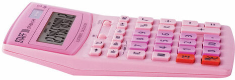Калькулятор настольный STAFF STF-888-12-PK (200х150 мм) 12 разрядов, двойное питание, РОЗОВЫЙ, 250452