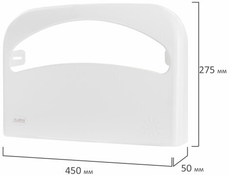 Диспенсер для покрытий на унитаз LAIMA PROFESSIONAL ORIGINAL (V1), 1/2 сложения, белый, ABS-пластик, 605785