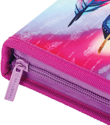 Пенал BRAUBERG, 1 отделение, полиэстер, 21х14 см, "Plumage", 270304