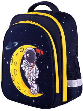 Ранец BRAUBERG KIDS STANDARD, 2 отделения, &quot;Spaceman&quot;, СВЕТЯЩИЙСЯ, 36х28х14 см, 271384