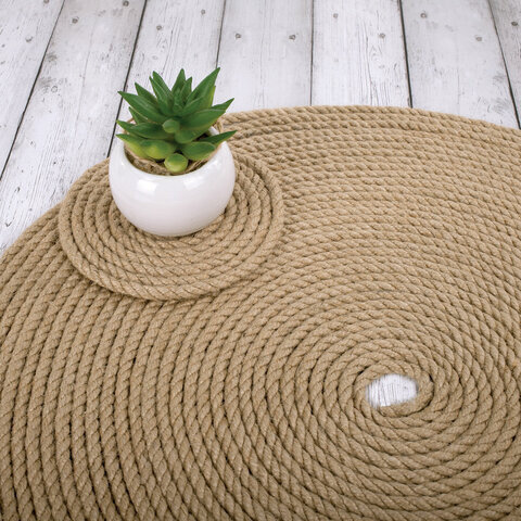 Веревка (канат) джутовая для рукоделия, декоративная, длина 24 м, d=8 мм, ОСТРОВ СОКРОВИЩ, 607949