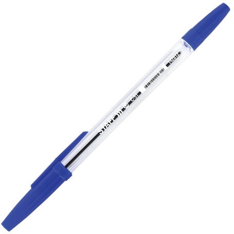 Ручка шариковая STAFF "C-51", СИНЯЯ, корпус прозрачный, узел 1 мм, линия письма 0,7 мм, 142812