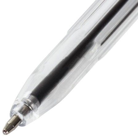 Ручка шариковая STAFF "C-51", СИНЯЯ, корпус прозрачный, узел 1 мм, линия письма 0,7 мм, 142812