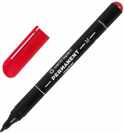 Маркер перманентный CENTROPEN 2846, КРАСНЫЙ, тонкий наконечник, 1 мм, 6 2846 9404