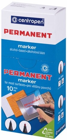 Маркер перманентный CENTROPEN 2846, КРАСНЫЙ, тонкий наконечник, 1 мм, 6 2846 9404