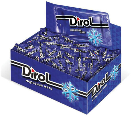 Жевательная резинка DIROL "Морозная мята", 50 мини-упаковок по 2 подушечки, 272 г, 9001397
