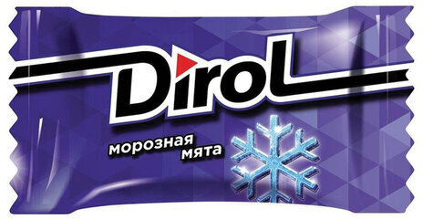 Жевательная резинка DIROL "Морозная мята", 50 мини-упаковок по 2 подушечки, 272 г, 9001397
