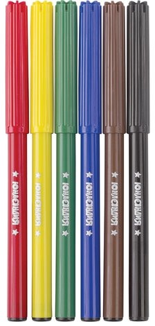 Фломастеры ЮНЛАНДИЯ 6 цветов, "УРОКИ РИСОВАНИЯ", вентилируемый колпачок, ПВХ, 151414