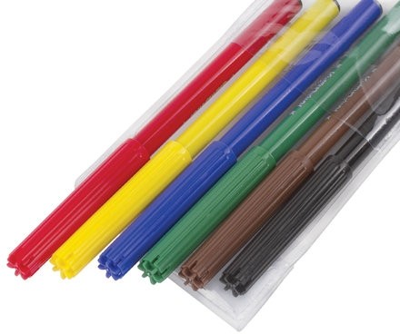 Фломастеры ЮНЛАНДИЯ 6 цветов, "УРОКИ РИСОВАНИЯ", вентилируемый колпачок, ПВХ, 151414