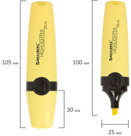Текстовыделитель BRAUBERG "DELTA PASTEL", ВАНИЛЬ, линия 1-5 мм, 151729