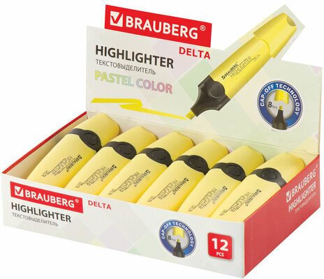Текстовыделитель BRAUBERG "DELTA PASTEL", ВАНИЛЬ, линия 1-5 мм, 151729