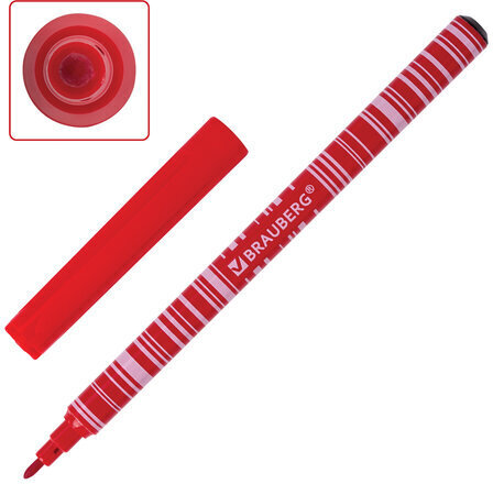 Фломастеры BRAUBERG "PREMIUM", 24 цвета, КОРПУС С ПЕЧАТЬЮ, вентилируемый колпачок, ПВХ-упаковка с европодвесом, 151944