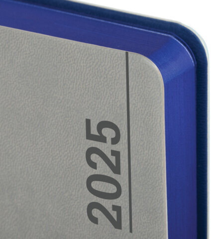 Ежедневник датированный 2025, А5, 138x213 мм, BRAUBERG "Metropolis Mix", под кожу гибкий, серый, 115862