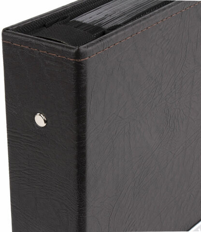 Фотоальбом BRAUBERG на 200 фото 10х15 см, под фактурную кожу, индивидуальный бокс, тёмно-коричневый, 391116