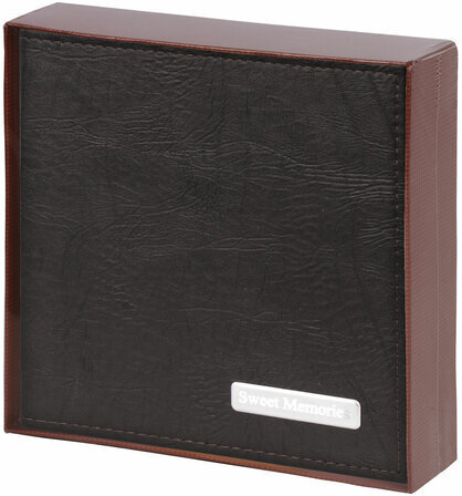 Фотоальбом BRAUBERG на 200 фото 10х15 см, под фактурную кожу, индивидуальный бокс, тёмно-коричневый, 391116