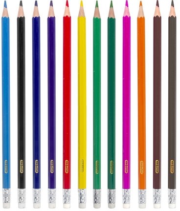 Карандаши цветные стираемые с ластиком ПИФАГОР "МАГИЯ", 12 цветов, пластиковые, 181574, 50