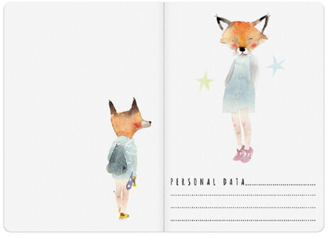 Тетрадь ЕВРО А5 40 л. BRUNO VISCONTI сшивка, клетка, Soft Touch, фольга, бежевая бумага 70 г/м2, "ЛИСЫ", 7-40-117