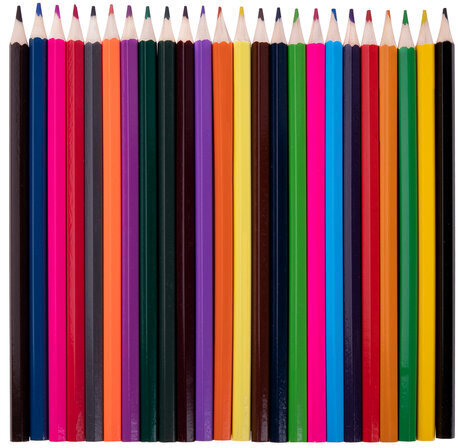 Карандаши цветные ПИФАГОР для девочек "БЫСТРЕЕ! ВЫШЕ! СИЛЬНЕЕ!", 24 цвета, классические, 181813