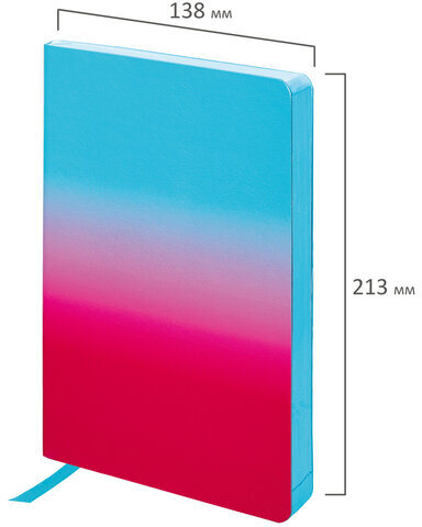 Ежедневник недатированный А5 138х213 мм, BRAUBERG GRADE, под кожу, 136 л., розовый-небесный, 114461