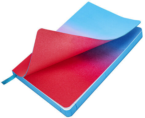 Ежедневник недатированный А5 138х213 мм, BRAUBERG GRADE, под кожу, 136 л., розовый-небесный, 114461