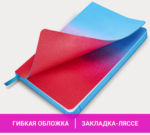 Ежедневник недатированный А5 138х213 мм, BRAUBERG GRADE, под кожу, 136 л., розовый-небесный, 114461