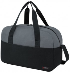 Сумка спортивная HEIKKI BASE (ХЕЙКИ), карман на молнии, черная/темно-серая, 30x44x17 см, 272623