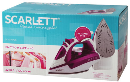 Утюг SCARLETT SC-SI30K25, 2200 Вт, керамическое покрытие, антинакипь, самоочистка, розовый