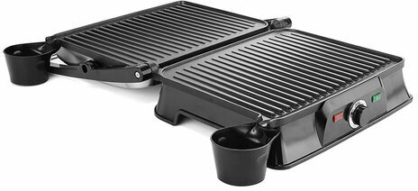 Электрогриль KITFORT КТ-1627, 2000 Вт, фиксированные панели, регулировка температуры, серебро/черный, KT-1627